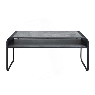 Metal Frame Coffee Table With Open Shelf