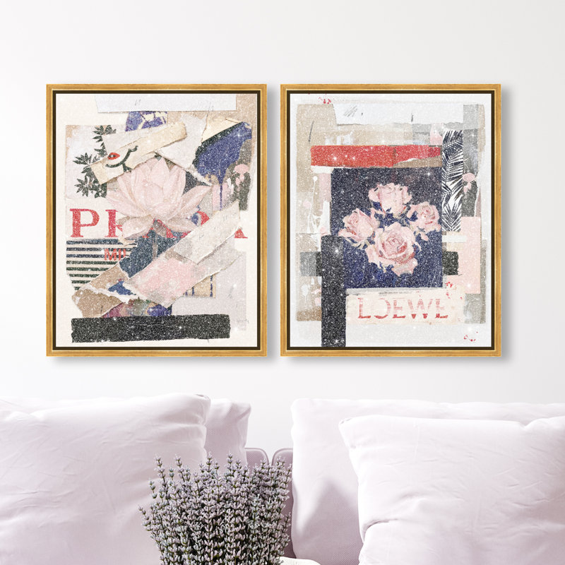 Milano Collage Set Set by Oliver Gal, 17"H x 21"W, Gold Floater Frame