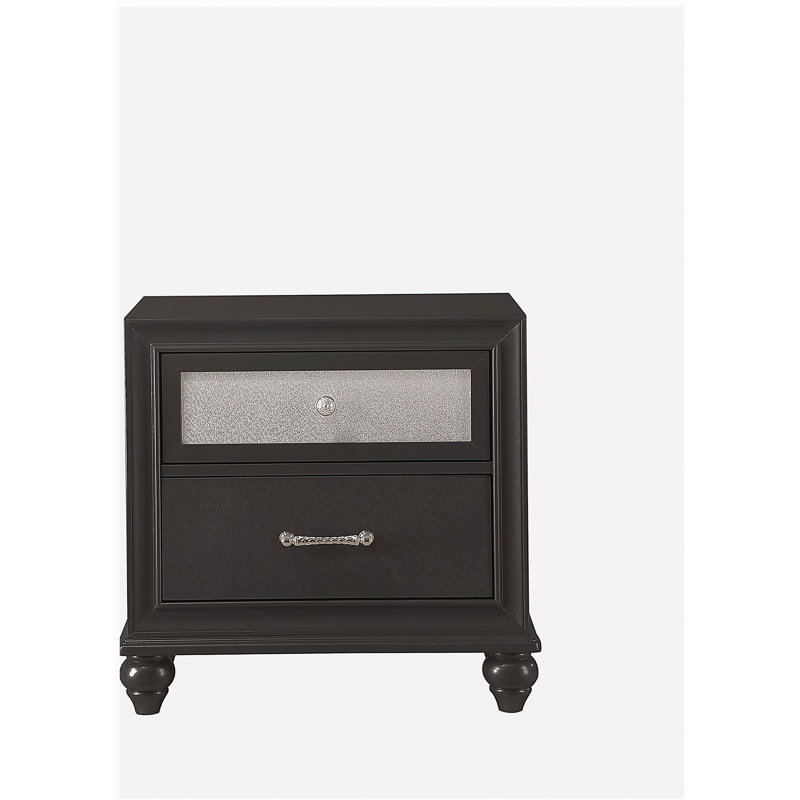 Table de chevet luxueuse 1 pièce 2 tiroirs Glam
