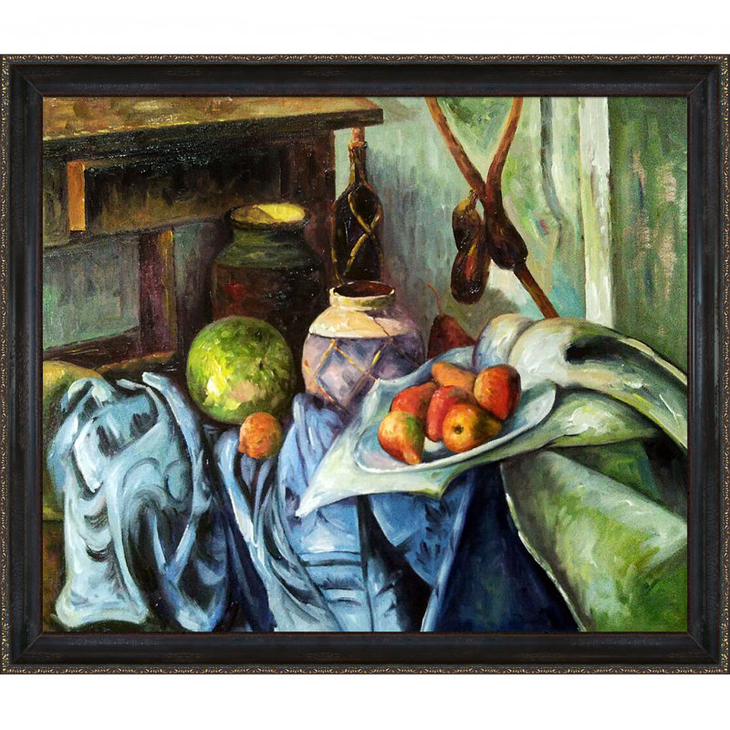 Peinture encadrée "" toujours vie avec le pot et les aubergines de gingembre "de paul cezanne, H 23 po x l 27 po x P 2 po