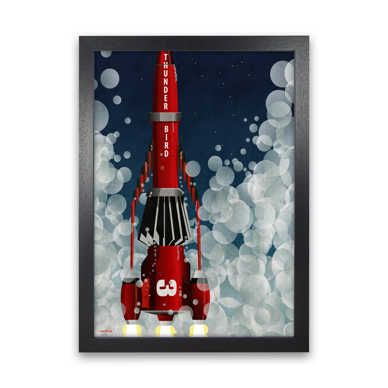 Thunderbird Three - Print, 60cm H x 42cm W x 3cm D, Black Framed