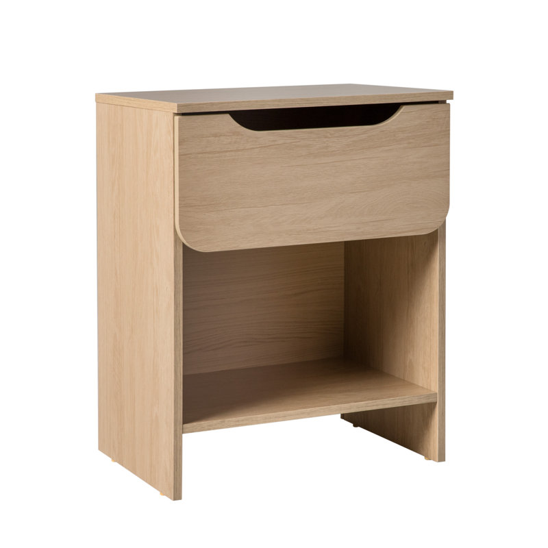 Jaqualine 1-Drawer Nightstand with Storage Cubby, Riviera