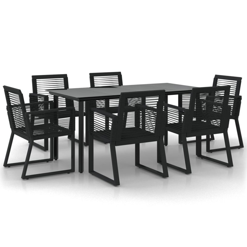 Anistynn 6 - Person Wicker Patio Dining Set with Rectangular Table