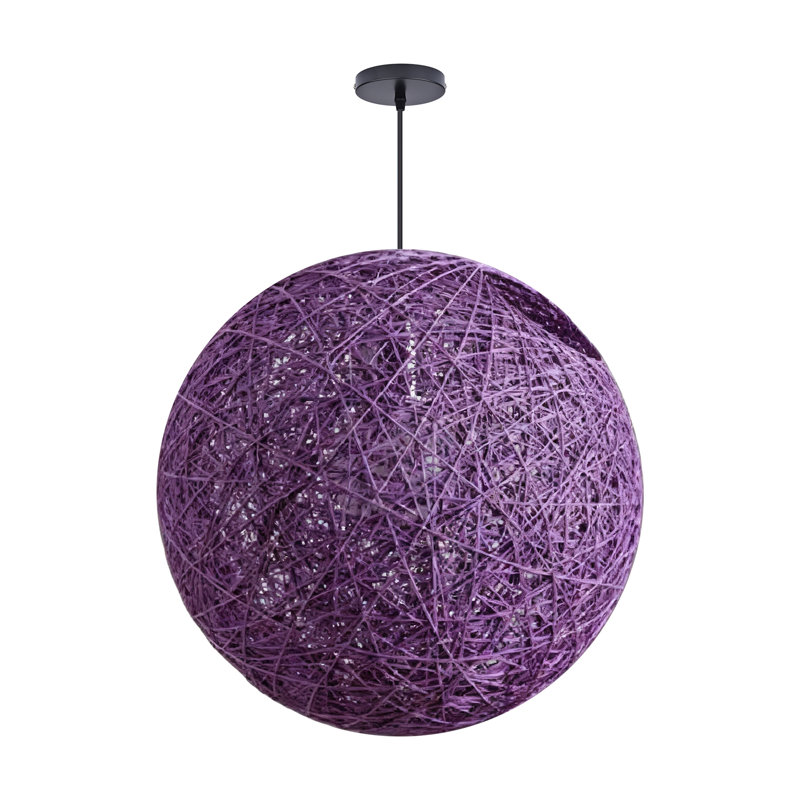 Luminaire suspendu sphère 1 lumière blanc, H 15,74 po x l 15,74 po x P 15,74 po, Violet