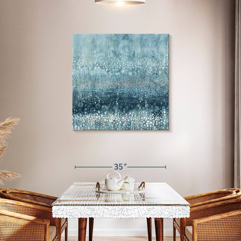 Rain Avery I Blue Silver, 36" H x 36" W