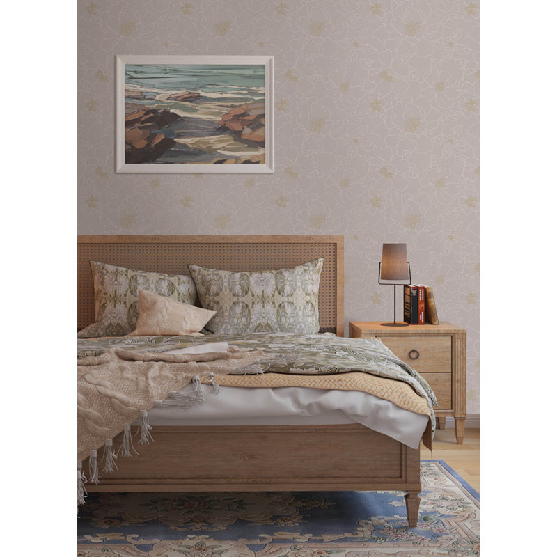 Double rouleau floral Camariya, Mauve