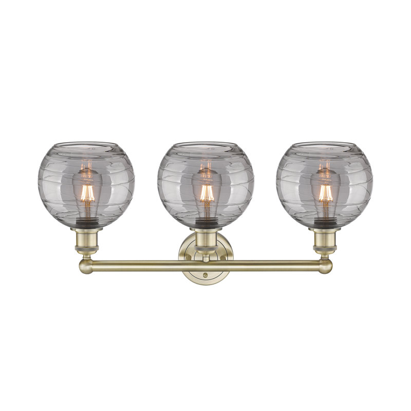 Essex 3 - Light Dimmable Vanity Light, Antique Brass, Light Smoke