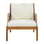 Fauteuil club de patio en bois d'acacia avec osier et coussins