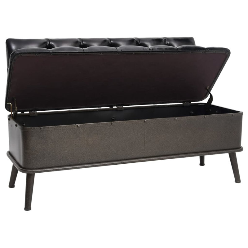 Banc de rangement noir 43,3 pouces