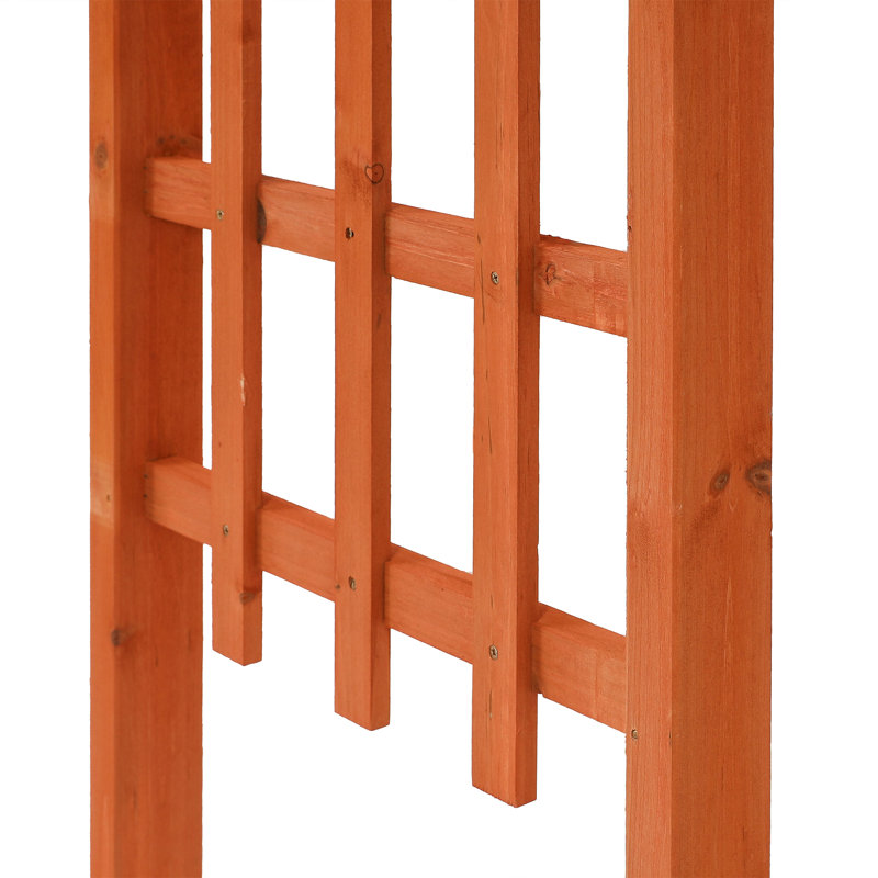 Traditional Brown Fir Wood Garden Arbor with Arch Design