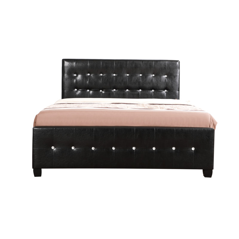 Lit double moderne noir transitionnel - et chaud. H 43 po x l 57 po x P 83 po. Pour divers décors. Fabriqué avec des matériaux. Assemblage requis. Mousse de remplissage, matériau PU. Profondeur 79 po, largeur 88 po, hauteur 43 po, poids de 90,01 lb.