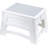 Mini Folding Step Stool, Short, Foldable, Lightweight With Slip Resistant Treads And Non-Slip Feet, White