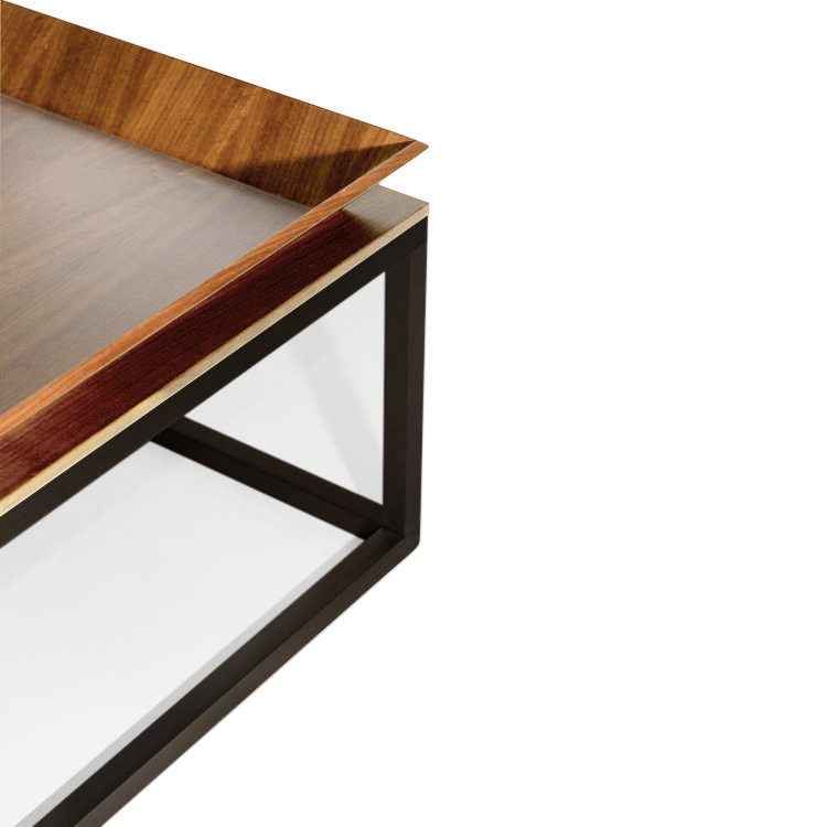 Le Solid Wood Top Coffee Table, Oak, Oiled Bronze