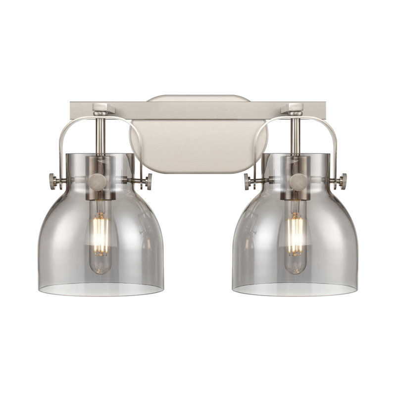 Éclairage pour meuble-lavabo mural 6 po Skycrest, Fumée, Nickel satiné, Deux lumières