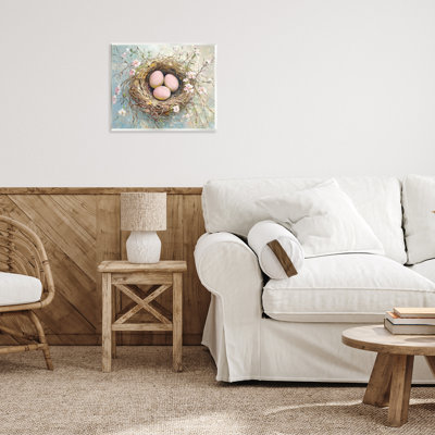 Pink Easter Egg Nest Wall Plaque, design by Petal Prints Design