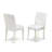 5 Piece Dining Room Table Set Includes a Round Dining Table with Dropleaf and 4 White Faux Leather Upholstered Parson Chairs, Linen White-155773771-155773775-155773776