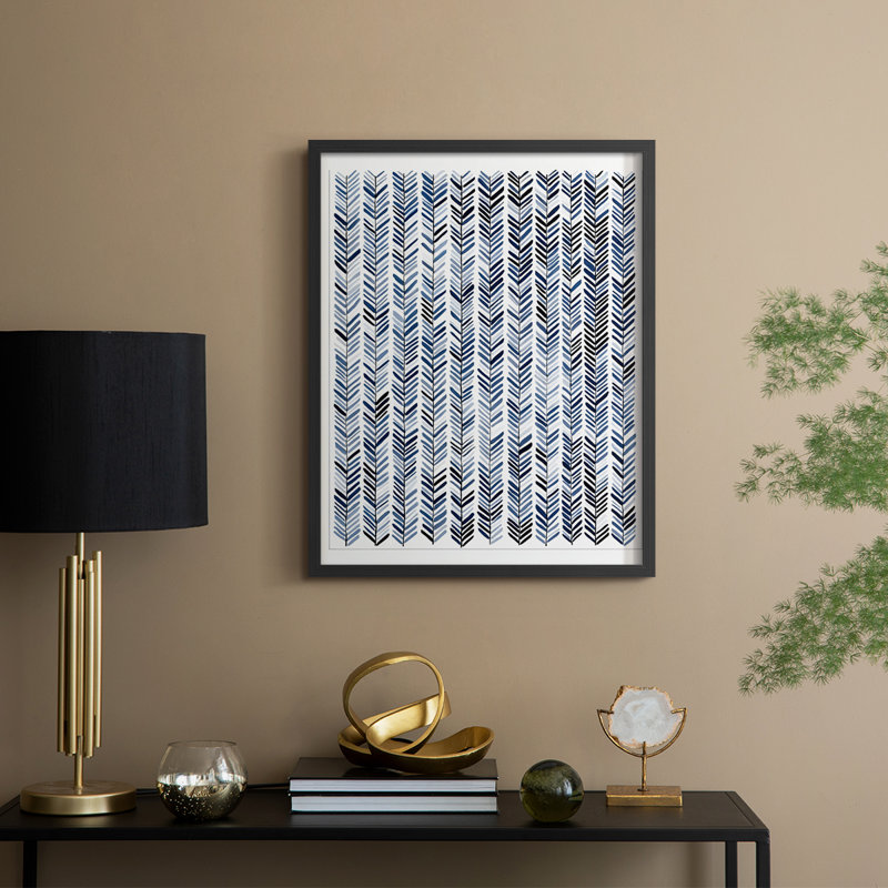 Impression abstraite encadrée CCXC - prête à être accrochée - fabriquée aux États-Unis, H 10 po x l 8 po, Noir