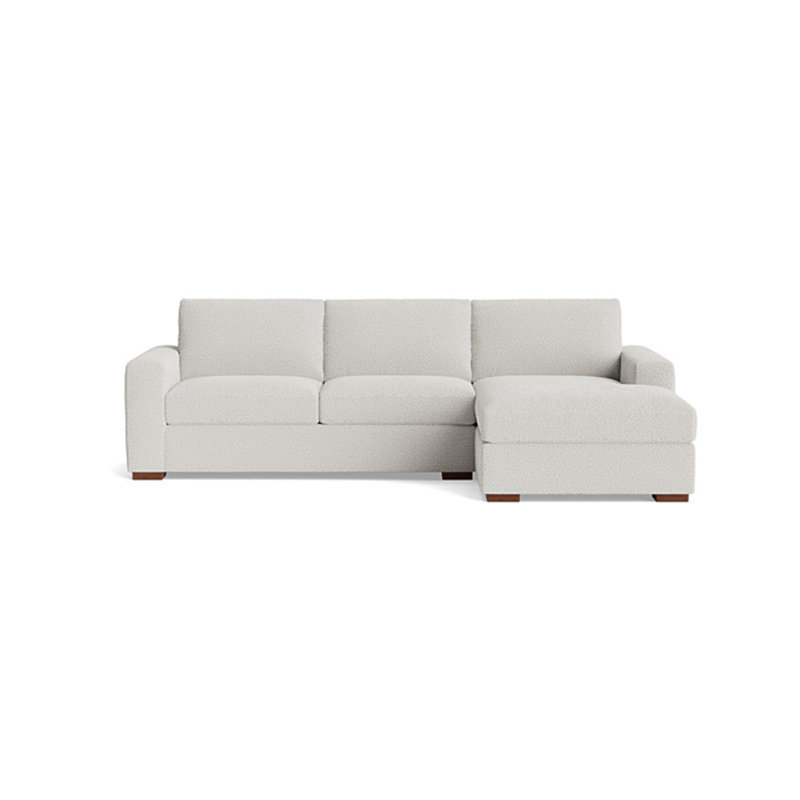 Couch Potato Chaise Sectional, Right Hand Facing, Performance Velvet - Ivy
