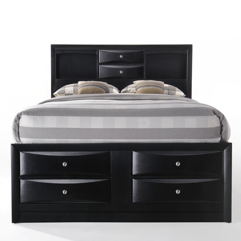 Grand lit avec rangement noir Ireland, Black