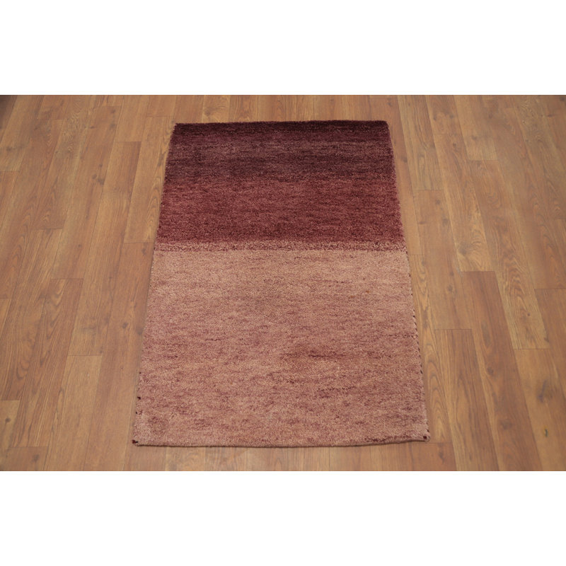 Élégant tapis ombré de style Gabbeh 2 x 3 avec transition de couleur douce