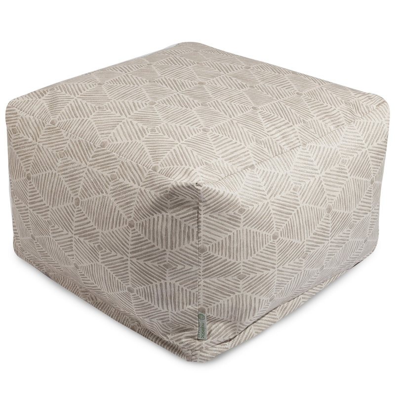 Christman Upholstered Pouf, Beige
