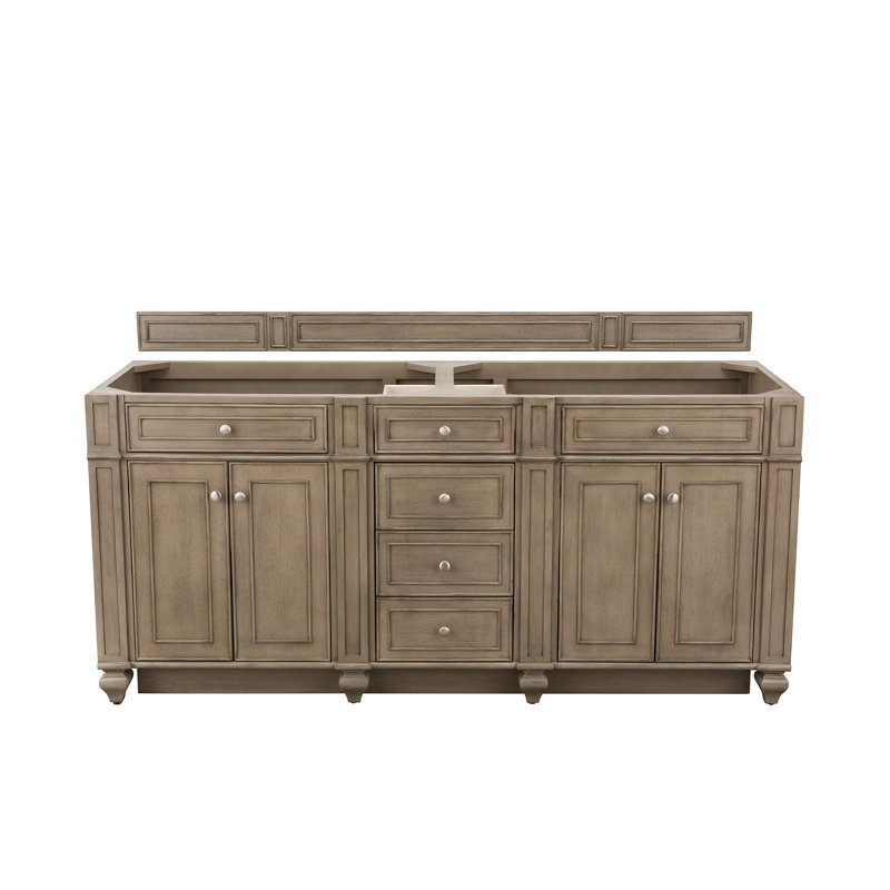 Bristol 72'' W Double Bathroom Vanity Base, Bright White