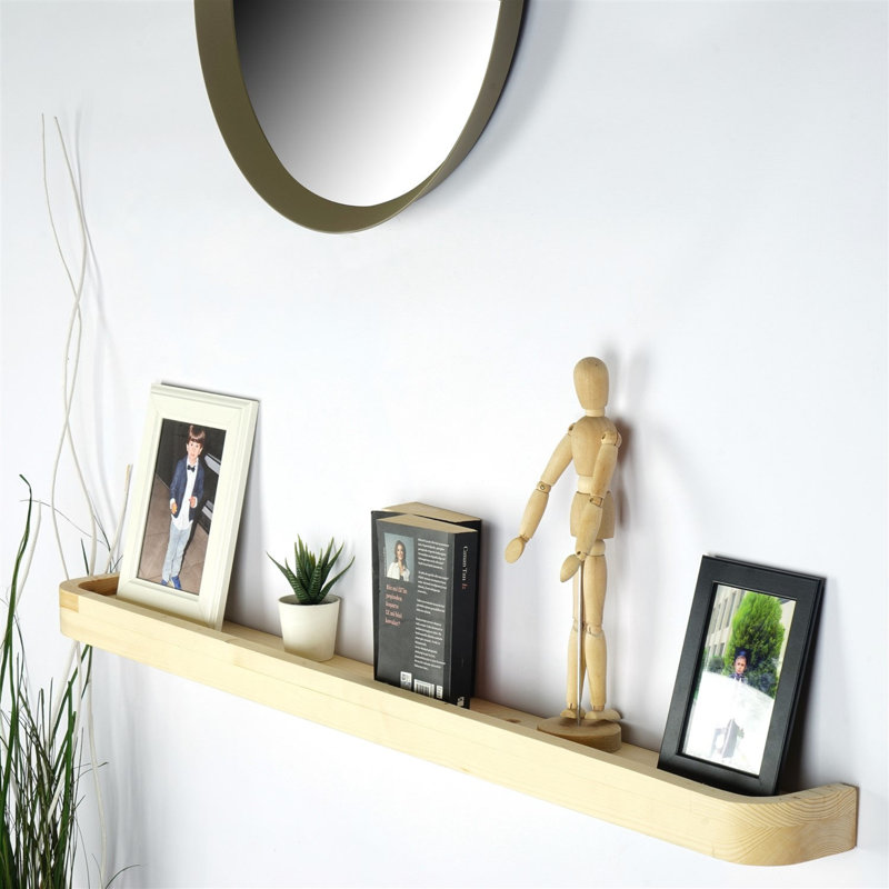 Tablette flottante en bois massif Seman, Naturel