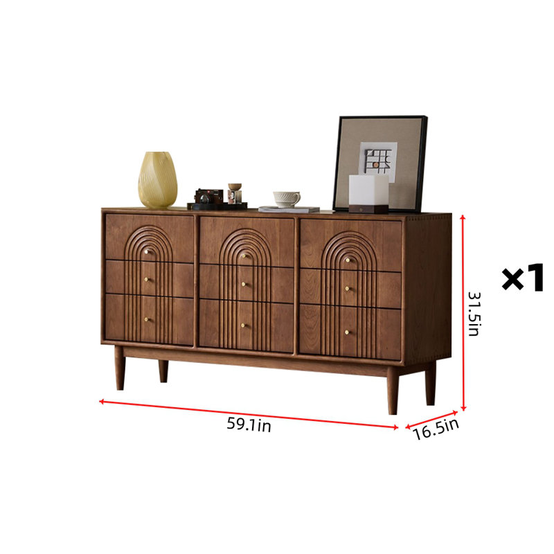 Commode d'appoint moderne et rétro, H 31,5 po x l 59,1 po x P 16,5 po