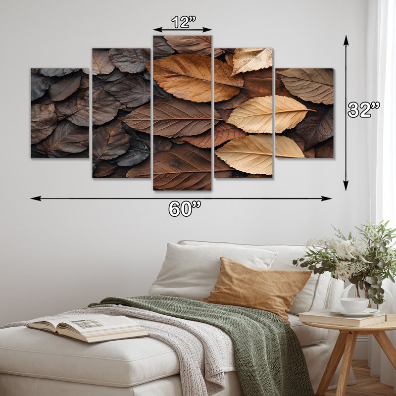 Espresso feuilles veines de la nature II - feuilles - art mural traditionnel pour salon diamant