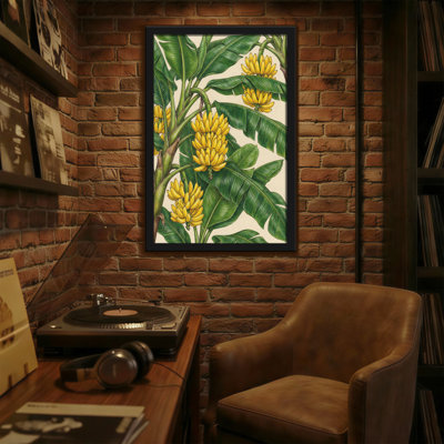 Plants & Flowers Banana Plant Leaves And Yellow Fruits