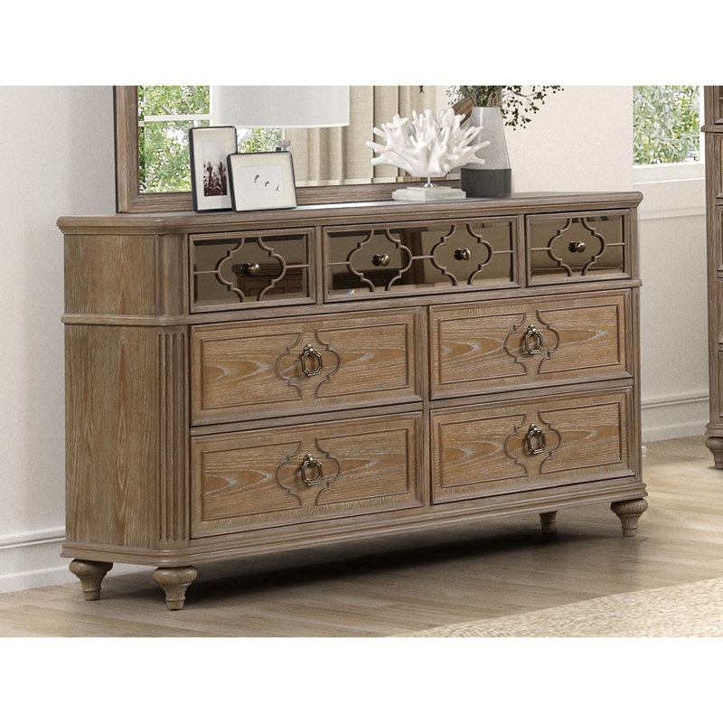 Panneau de miroir avant simple simple en bois massif avec placage de commode 1 pièce