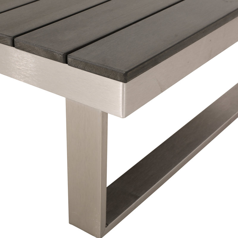 Table basse et de coin avec texture en aluminium kaki, 29,06 po Profondeur, largeur, hauteur de 27,43 po et poids de 46,3 lb, en nature