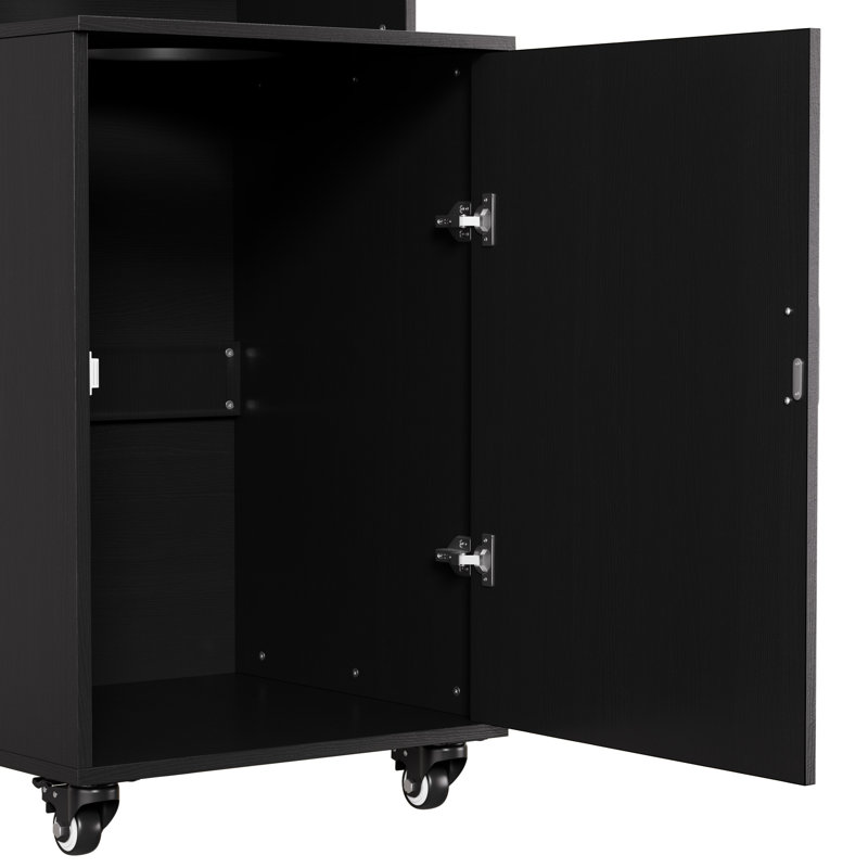 Ensemble de 2 - poubelle de restaurant de 32 gallons avec trou de goutte, poubelle en bois commerciale et poubelle, porte à charnière, plateau supérieur pour cafétéria, buffet, bureau à domicile, cuisine, buanderie et école