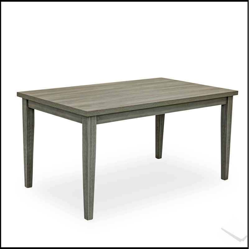 Table de salle à manger rectangulaire gris moderne, durable et peu encombrante pour les maisons contemporaines