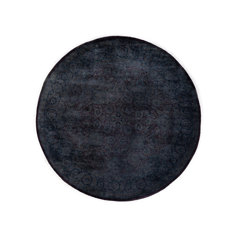 Tapis unique noué à la main de 6 pi 1 po x 6 pi 1 po Fine Vibrance - brun