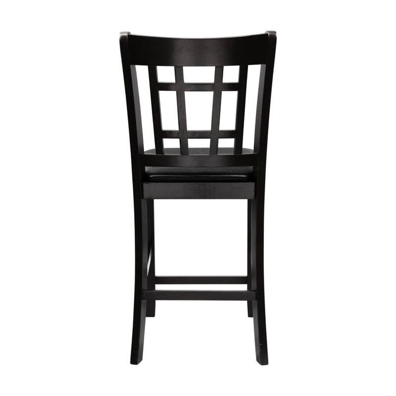 Sièges de hauteur de comptoir de style classique, finition cerisier foncé, revêtement, largeur de 19,25 po, 2 chaises, bois, coton, profondeur de 43,25 po