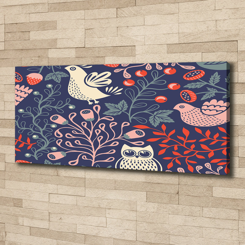 Hens Owl Plants - No Frame Print on Canvas