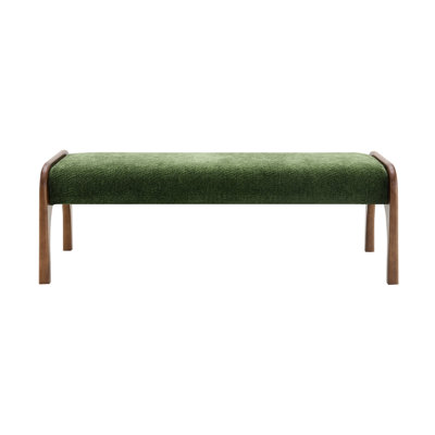 Upholstered Long Bench, Modern Dining Bench With Soft Chenille Fabric &Rubber Wood Legs,Chenille