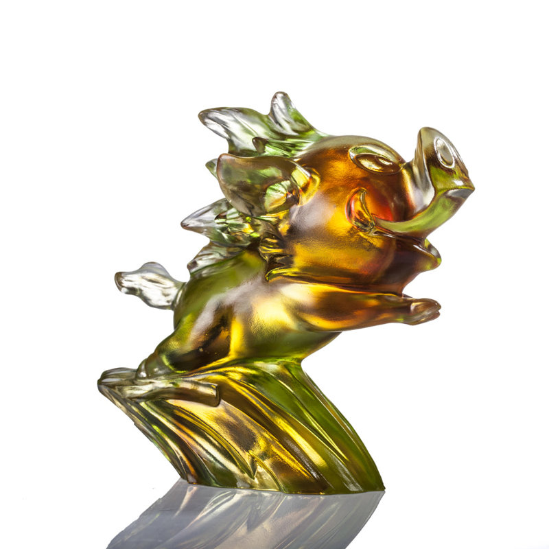 Figurine, Amber/Spring Green