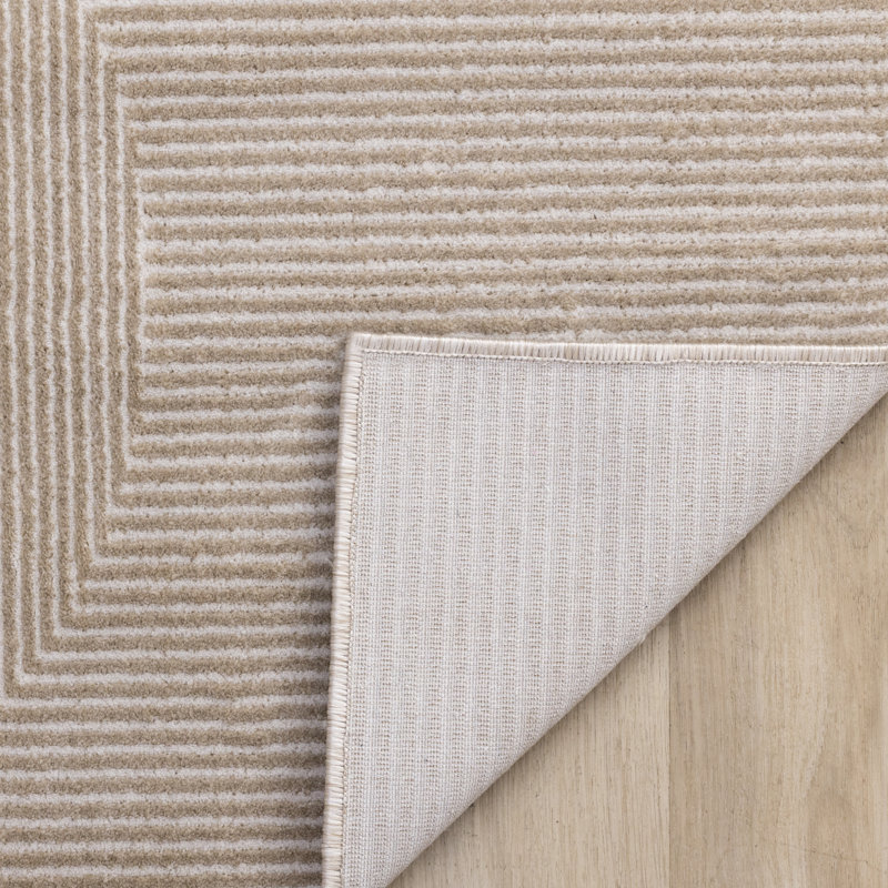 Tapis d'intérieur moderne géométrique brun, 7 pi 10 po x 10 pi 6 po