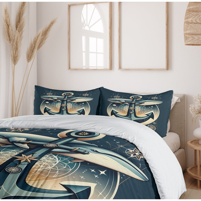 Nautical Duvet Cover, King Duvet Cover + 2 Standard Shams