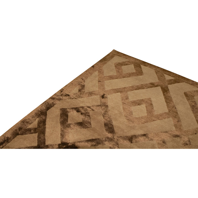 Hand Knotted Geometric Area Rug in Mocha