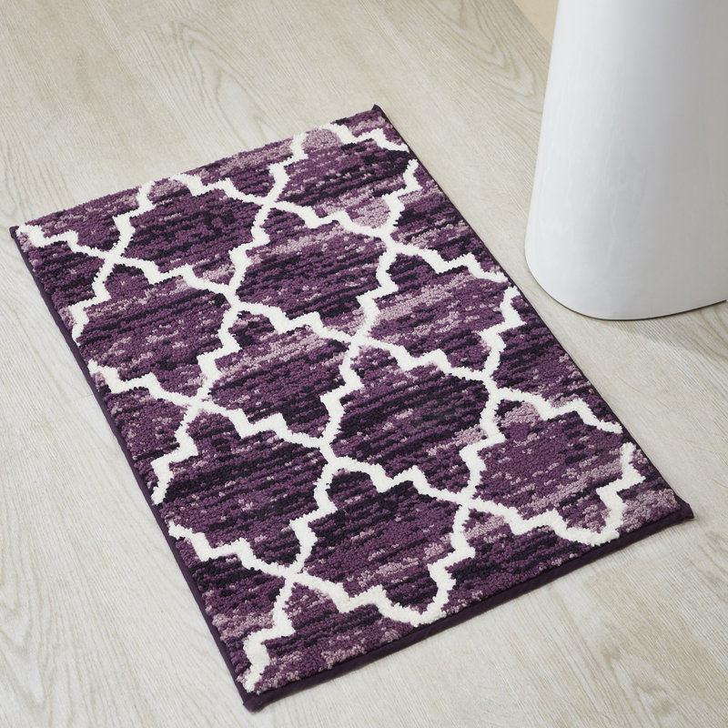 Nischal Rectangle Bath Rug with Non-Slip Backing