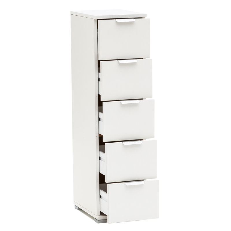 Dowlin 27cm W 5 - Drawer Chest of Drawers, White