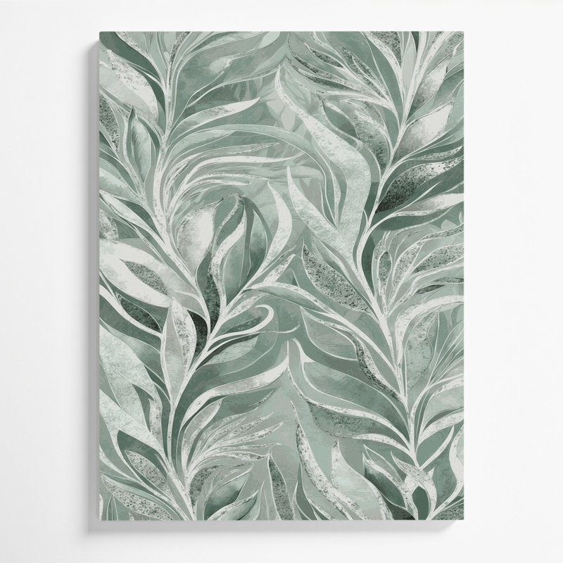 «Abstract Florals 89», art mural sur toile grise, H 20 po x l 16 po