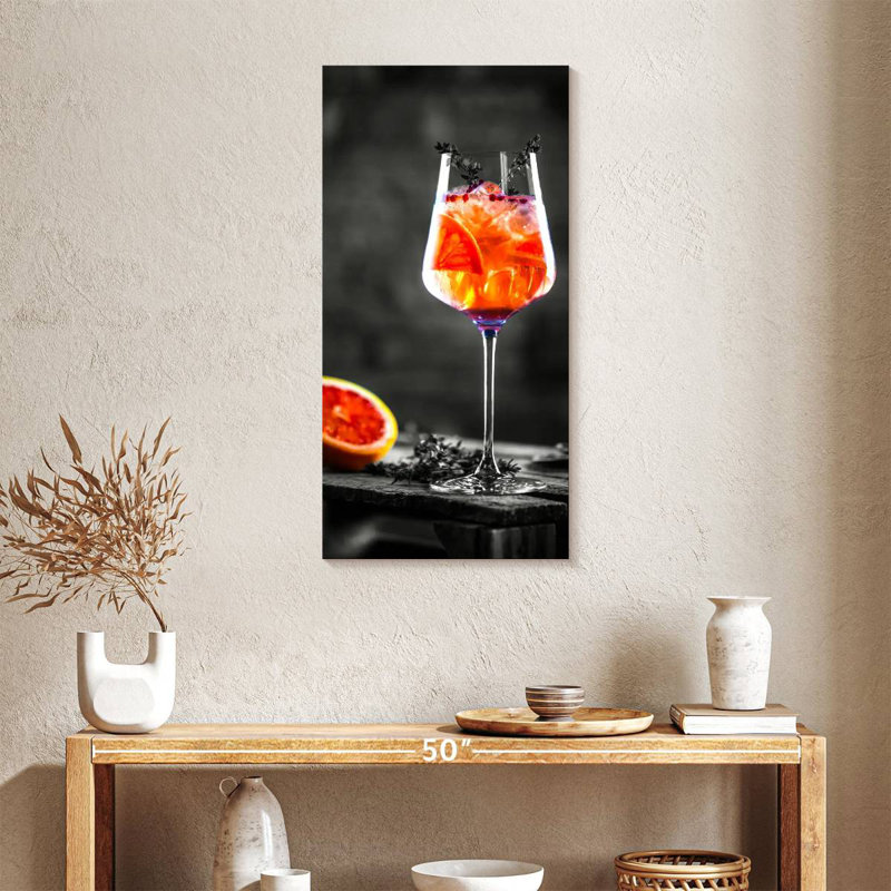 Pop orange cocktail, H 36 po x l 18 po