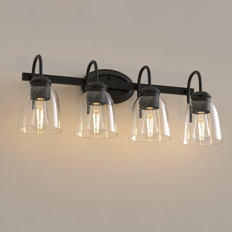 Traditional Bathroom Bedroom Vanity Light With Clear Glass Shade With Teardrop Design