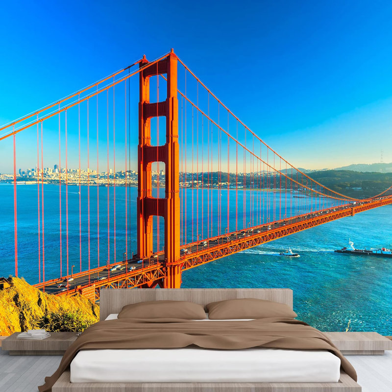 Vibrant Golden Gate Bridge, paysage urbain de San Francisco, photographie de paysage, L 100 po x l 144 po