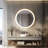 Wall-mounted Round Bathroom Mirror With Led-lights Anti-fog Dimmable Glod Frame Vanity Makeup Mirrors-1003750073