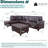 Amielia Faux Leather Sectional-443442138-443442136-443442151